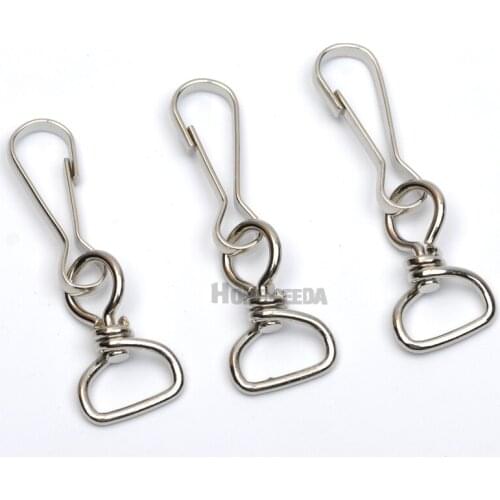 30pcs/lot 13mm Metal Iron Swivel Clasps Snap two hooks rings Key Hooks DIY Key Chain Ring nickle color Free Shipping HK-014