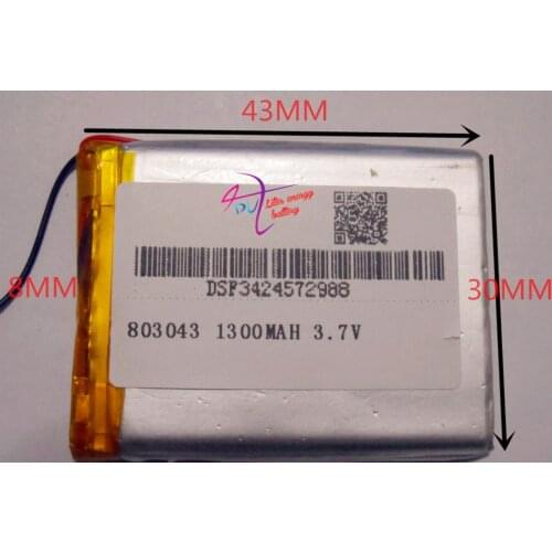 3.7V tablet battery 803043 083043 MP4 Bluetooth small sound 1300MAH