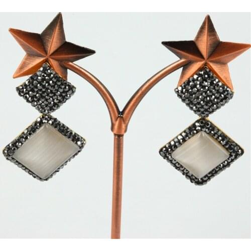 Bohemian Fashion Earring 2017 Vintage Paved Rhinestone Dangle Earring Brincos Pendientes Drop Earrings for Women