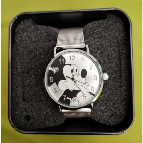 Luxury Brand Mickey Women Watch reloj 2021 New Fashion Quartz Watches Metal Mesh Stainless Steel Dress Wristwatches Montre femme