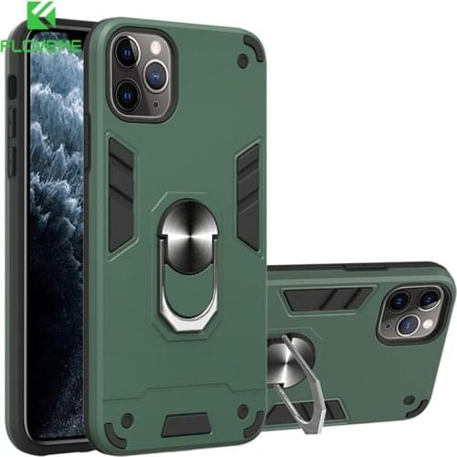 FLOVEME Armor Shockproof Case for iPhone 11 7 8 6 6S X XR Magnetic Finger Ring Case For iPhone 11 Pro Max Xs Max 6 6S 7 8 Plus