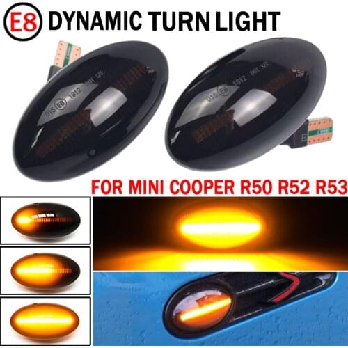 For Mini Cooper R50 R53 2002-2006 Dynamic LED Turn Signal Side Marker Light For Mini Cooper R52 2004-2008 LED Side Repeater Lamp