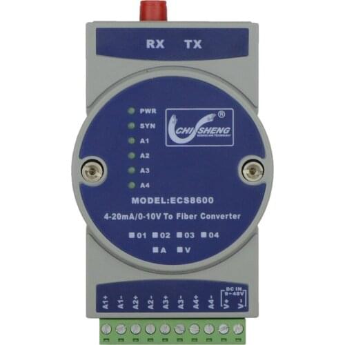 ECS8601 1 channel 4-20mA voltage / 0-10V current to fiber analog optical transceiver signal converter