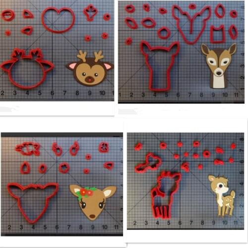 Moose Deer Cake Moulds Double Sugar Fudge Cartoon Decoration DIY Tool 3D Custom Seal