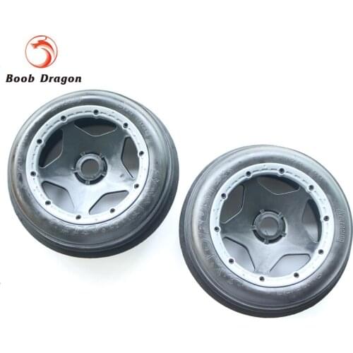 FVITEU Rubber Sand tire front completed set with black rim for HPI BAJA 5B Parts Rovan King Motor