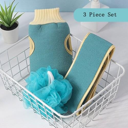3PCS Body Sponge Brushes Bath Towels Body Scrubber Rubbing Back Peeling Massage Shower Scrubber Skin Clean Bath Ball