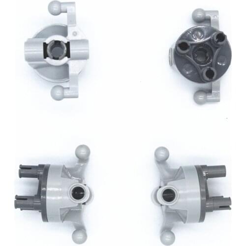 MOC Building Blocks Technical Parts 4pcs Technical WHEEL BEARING FRONT & 3 SNAP GEARBLOK compatible with lego for Kids Boys Toy