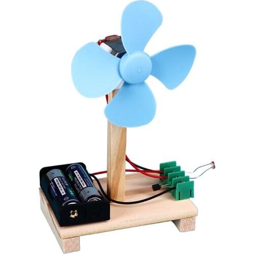 Creative new student DIY light control fan hand-made materials to assemble small production puzzle model toys