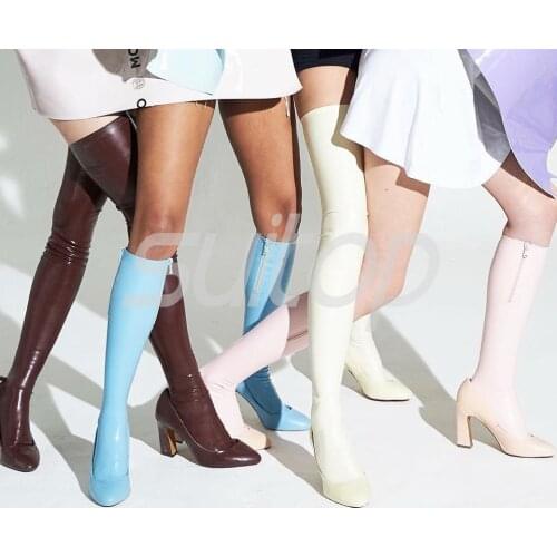 Latex rubber shorts stockings with two zippers Taylor made hand made