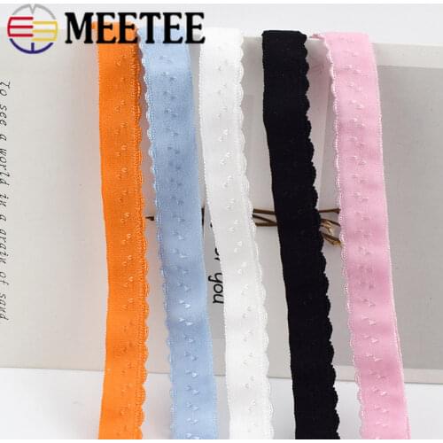 Meetee 22/45M 11mm Nylon Elastic Band for Underwear Shoulder Strap Double-layered Edge Folding Bra Belt Spring Band DIY Sewing