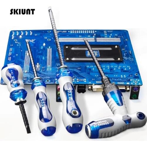 SKIUNT Screwdriver Set T-type Handle Ratchet Screw Driver Precision Slotted Phillips Screw Bit Set For Electricians Repair Tools