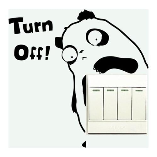 Panda Turn Off Switch Sticker Glass Door Wall Stickers Home Decoration Stickers Decals Toilet Sticker