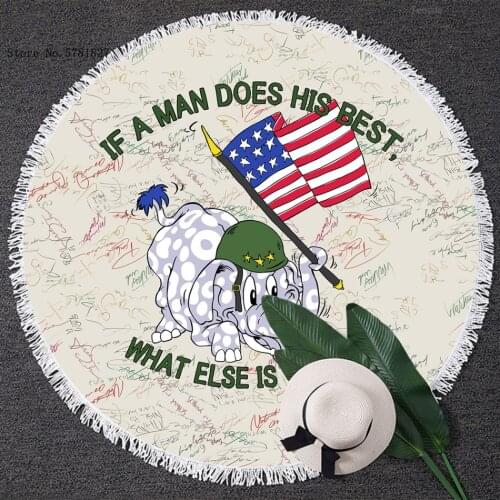 New Cute Elephant Round Tassels Beach Towel Travel Summer Cartoon Blanket Yoga Mat Swim Cover Cloth Home Round Beach Towel Cute