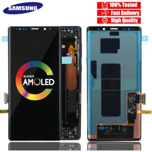 ORIGINAL SUPER AMOLED 6.4'' LCD with frame for SAMSUNG GALAXY Note 9 Note9 N960 N960F Display Touch Screen Digitizer Assembly