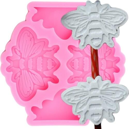 Bee Straw Topper Silicone Molds DIY Animal Craft Keychain Epoxy Resin Mould Necklace Jewelry Mold Fondant Chocolate Candy Moulds