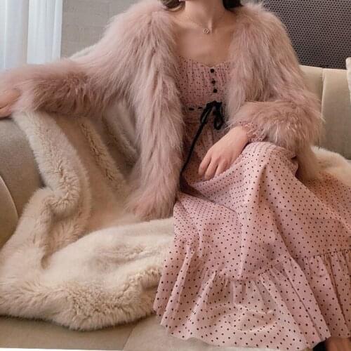 One Piece French Midi Dress Women Vintage Puffer Sleeve Square Collar Dot Print Party Dress Elegant Ladies Office Mesh Dresses