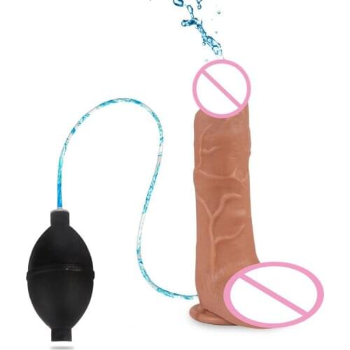 Modi 8.26 Inch Realistic Squirting Dildo Ejaculating Dildo with Enema Bulb Pump Big Anal Dildo Strap on Huge Penis Suction Cup