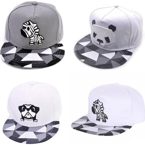 Hip Hop Cap Flat Brim Cartoon Cotton Hat Hiking Cap Suncreen Headwear Outdoor Sports Running Hat Wear Fishing Cap Adult Cap 1PC