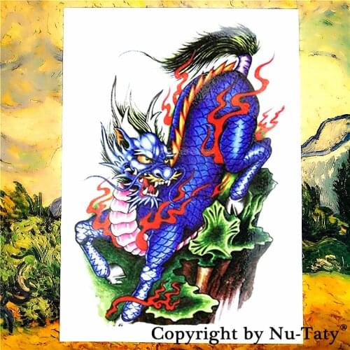 SHNAPIGN Blue Unicorn Temporary Tattoo Body Art Flash Tattoo Stickers 21*15cm Waterproof Car Styling Home Decor Wall Sticker