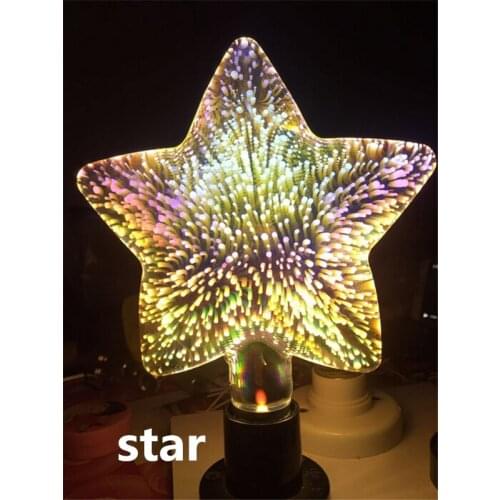 ST64 e27 G125 LED 3D fireworks bulb colorful Starry fireworks light diamond 3d led bulb Edison dream Fantasy firework 3d bulb