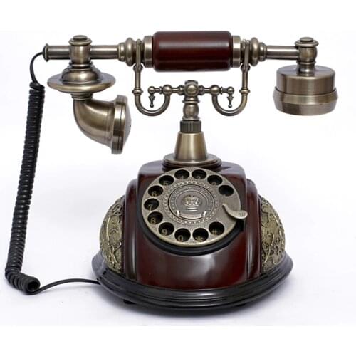 Rotary Dial Telephone Retro Old Fashioned Landline Phones with Classic Metal Bell, Corded Phone with Speaker and Redial for Home