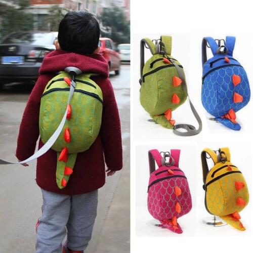 3D Bag Cartoon Dinosaur Bag Baby Toddler Anti lost Leash Harness Strap Walker Kids Lunch Box Kindergarten Schoolbag Backpack
