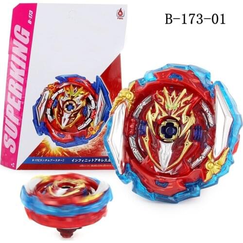 SuperKing B-173 Red/Black Infinite Achilles Spinning Top Toys for Children