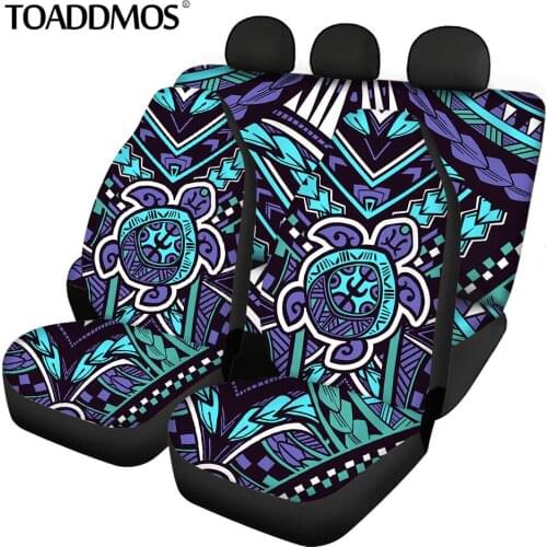 TOADDMOS Polynesian Sea Turtle Design Universal Car Seat Cover Front and Rear Auto Seat Mat Decoration Car Interior Accessories