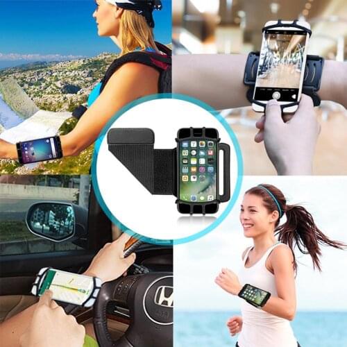 Universal Wristband Cell Phone Holder Fit for iPhone X XS XR MAX 7 8 Plus Running Sport 180 Rotatable Wrist Arm Band S10 S9 S7