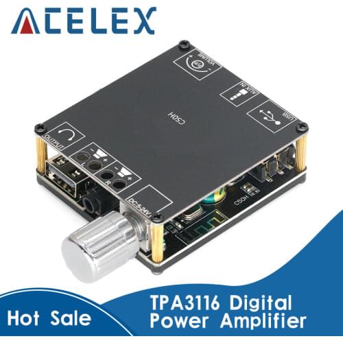 XY-C50H Bluetooth 5.0 Wireless Audio TPA3116 Digital Power amplifier Stereo board 50Wx2 Bluetooth Amp Amplificador 3.5MM USB APP