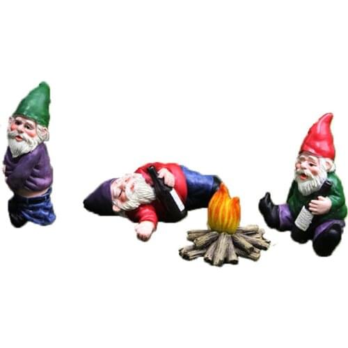 Funny Miniature Gnomes Elf Figure Micro Garden Dwarf For Home Decor Fairy Mini Garden Gnome Figurines Resin Fairy Garden
