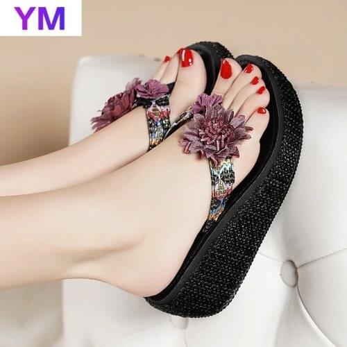 Bohemia Toe Clip Women Sandals Leisure Platform Summer Sandals Wedges Comfort Casual Zapatillas De Casa Sapatos Femininos 2021