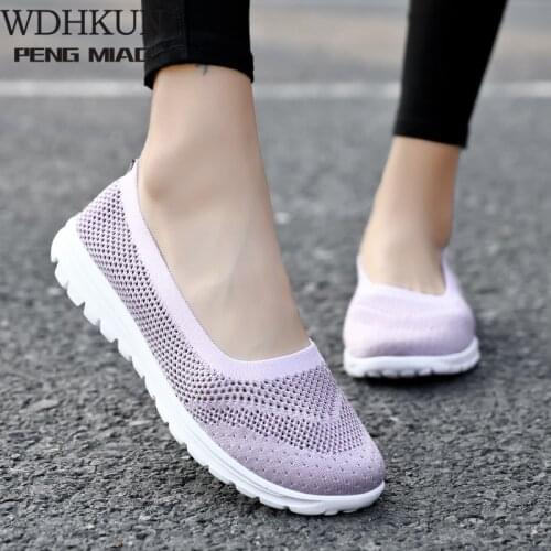 Women flat slip on loafers woman super light mesh white sneakers breathable nurse shoes walking shoes for women sock shoes