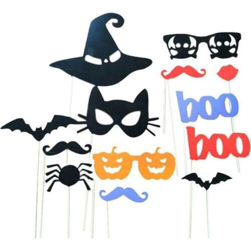 13pcs/pack Funny Product DIY Photo Booth Props Moustaches On A Stick Halloween Party