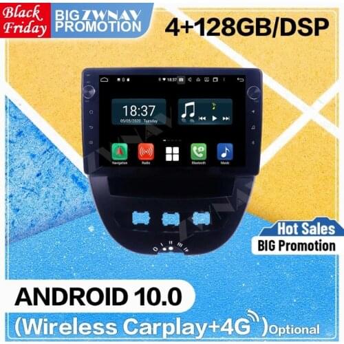 2 Din 128G Carplay Android 10 Screen For Peugeot 107 Toyota Aygo Citroen C1 2005-2014 Auto Audio Radio Stereo GPS Navi Head Unit