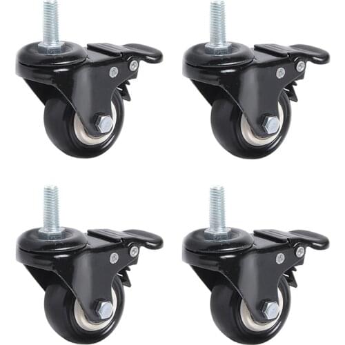 2 Inch 360 Degree Swivel Caster Wheels, Heavy Duty Industrial Caster with M8/M10 x 25mm Threaded Stem