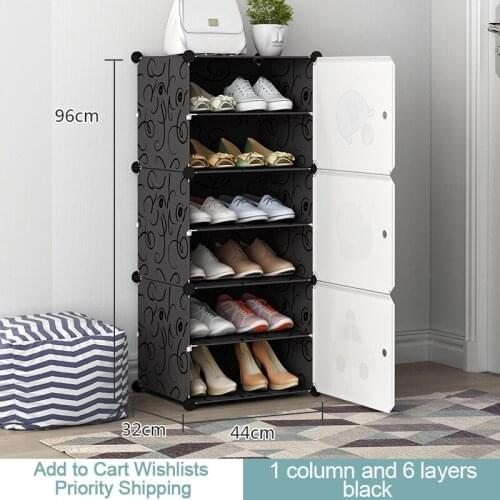 2020New Plastic Assembled Shoe Cabinet Multilayer Dustproof Shoe Rack Capacity Shoes Storage Modular Closet Organizer With Door