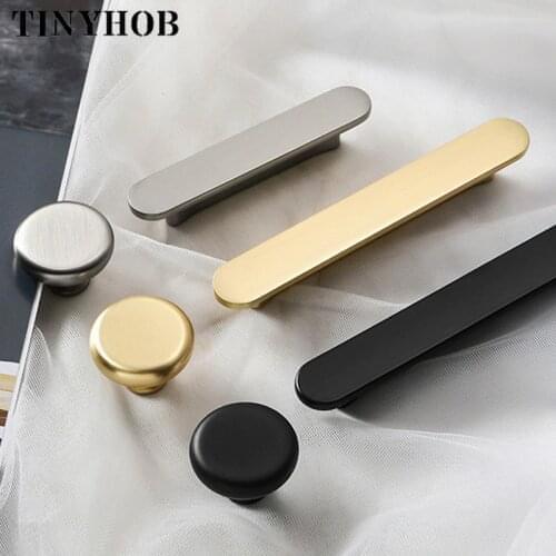 3 colors/ Simple Zinc Alloy Handle Round Cabinet Bookcase Handles Brass brushed color Drawer Pull Nordic Furniture Handles