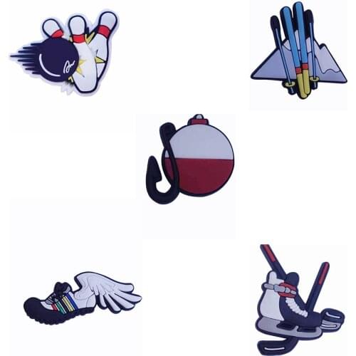 5PCS PVC Cartoon Sport Fridge Magnetic Sticker Bowling Ski Skating Wing Shoe Refrigerator Magnets Whiteboard Sticker Memo Holder