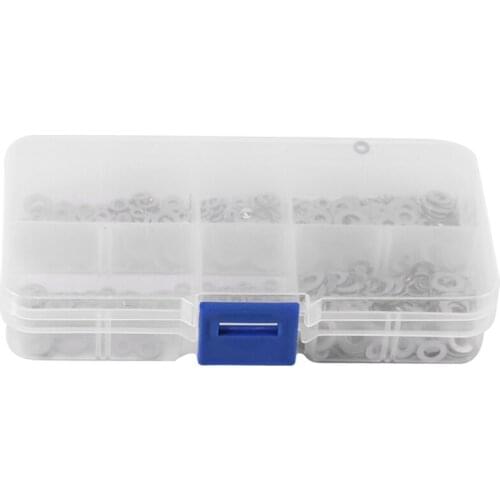 500Pcs/Set M1.6 M2 M2.5 M3 M3.5 M4 M5 Stainless Steel Flat Washer Plain Washer Gaskets Assortment Kit