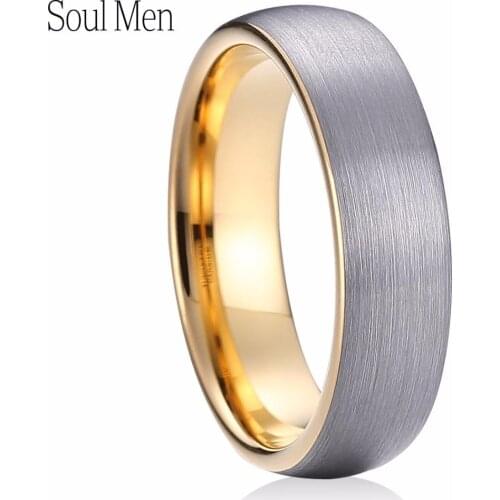 6mm Matte Dome Tungsten Wedding Ring for Men Women Comfort Fit Laser your Name Anniversary Date