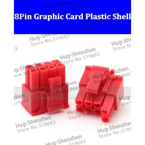 Free Shipping 30pcs/lot ATX / EPS PCI-E Molex 4.2mm 5557 RED GPU 8p (6+2) Pin male Power Connector Housing Plastic Shell