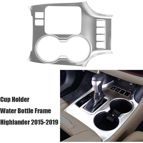 Cup Holder Water Bottle Frame Decoration Trim Interior Accessories Car Styling for Toyota Highlander 2015-2019 LHD