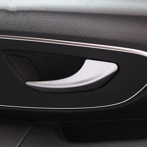 For Mercedes Benz Vito 2016-2018 2PCS Car Door Interior Handle Bowl Protector Cover Trim Moldings ABS Chrome Car Styling