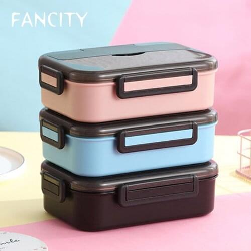 FANCITY Stainless steel lunch box Insulation lunch box Japanese-style student lunch box Office worker portable large-capacity