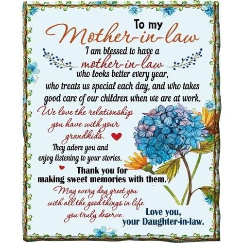 To My Mother in law 3D Printed fleece blanket for Beds Hiking Picnic Thick Quilt Fashionable Bedspread Sherpa Throw Blanket 02