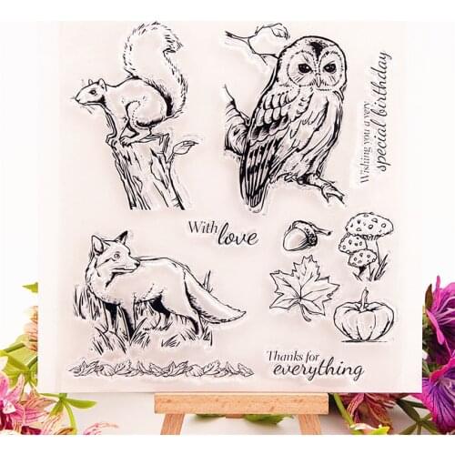 Hot sale owl Transparent Clear Stamps / Silicone Seals Roller Stamp for DIY scrapbooking photo album/Card Making