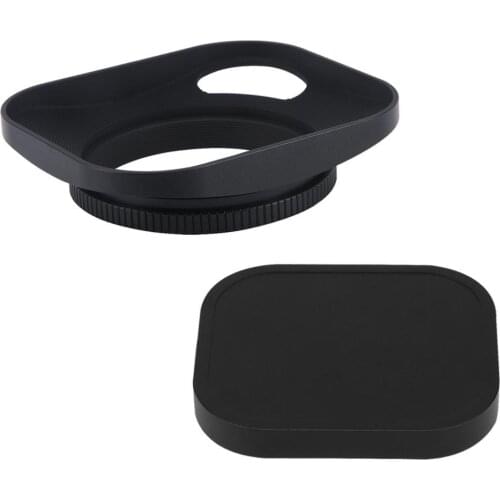 Haoge 46mm Metal Screw-in Lens Hood Hollow Out Designed+Cap for Leica Rangefinder Camera with 46mm E46 Filter Thread Lens Black