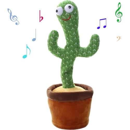 Cactus Plush Toy Dancing Singing Electric Toys Stuffed Plant Toy Childhood Education Toy Home Decoration Without Battery 32cm