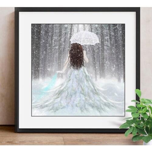 Nabi 5D Diamond Painting Fairy Full Square Diamond Mosaic Girl Diamond Embroidery Picture of Rhinestone Cross Stitch Winter Set